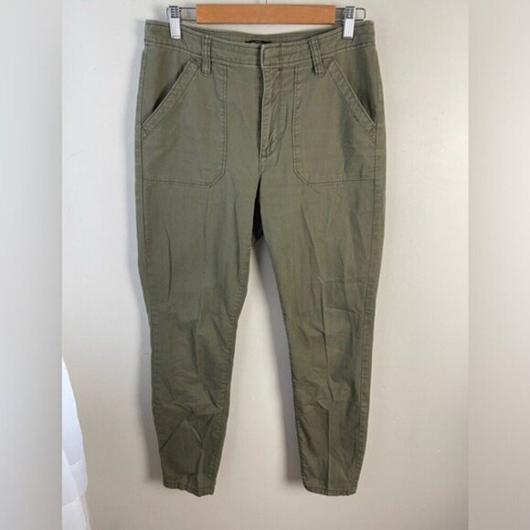 J Crew Mercantile army green slim fit utility cargo pants mid-rise size 6 - Picture 1 of 10
